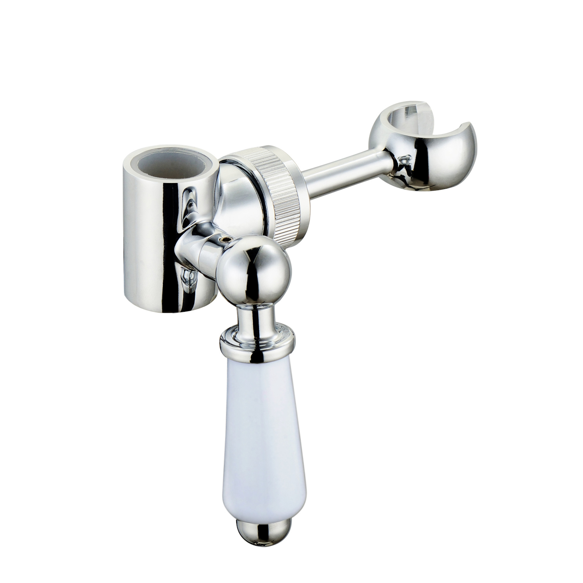 ENKI B14 Hand Shower Bracket Round Slider Riser Column Rail 18mm Chrome