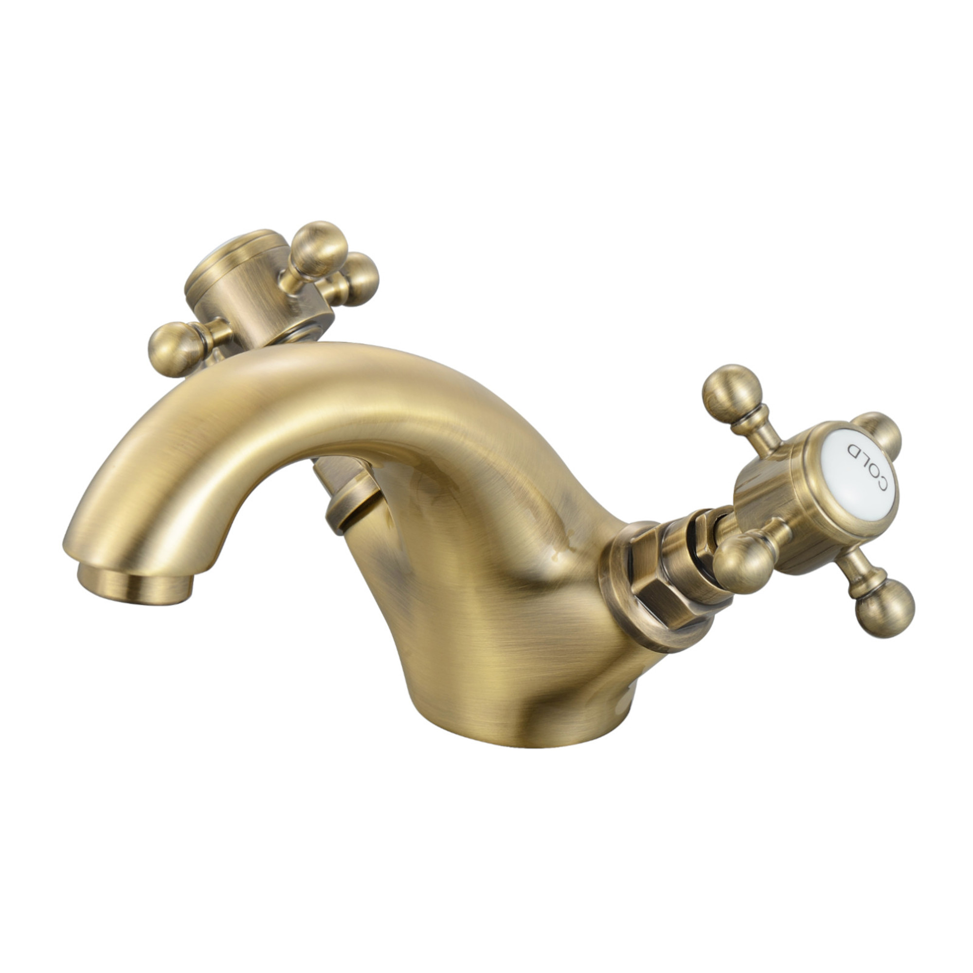 ENKI BT3203 Antique Bronze Basin Mixer Tap Traditional Victorian Cross ...